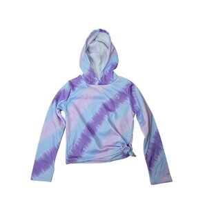 Reebok Girls 7/8 Purple Tie Dye Hoodie Sweatshirt